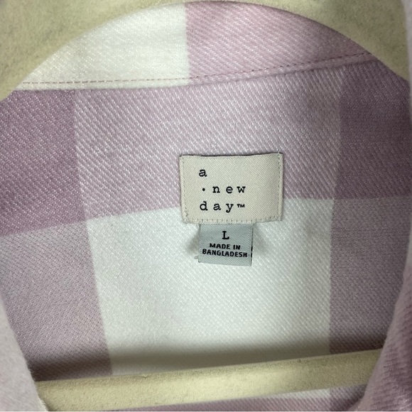 A New Day Women’s Belted Shirt Jacket Shacket Pink Check Plaid Size Large - Picture 9 of 9